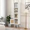 Costway Rattan Storage Cabinet Freestanding Slim Organizer Wood Display Rack Living Room Black/White/Natural